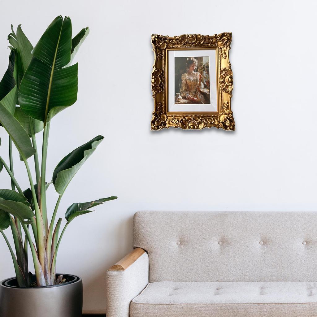 Retro Design Photo Frame Wall Art Resin Craft Home Decor Wall Mounted for Restaurant Living Room Office Apartment Birthday Gift