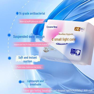 Ankexin 7A Antibacterial Ultra-Thin Day & Night Breathable Sanitary Napkin with Suspension Core