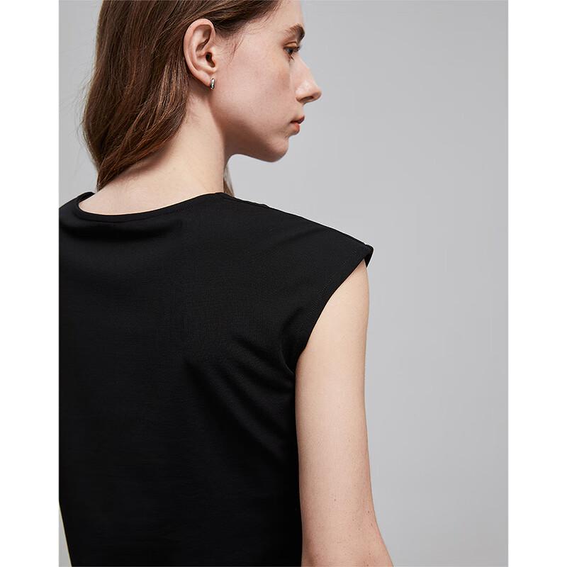 Chuyu Women's Wide Shoulder Front Slit Short Sleeve T-Shirt