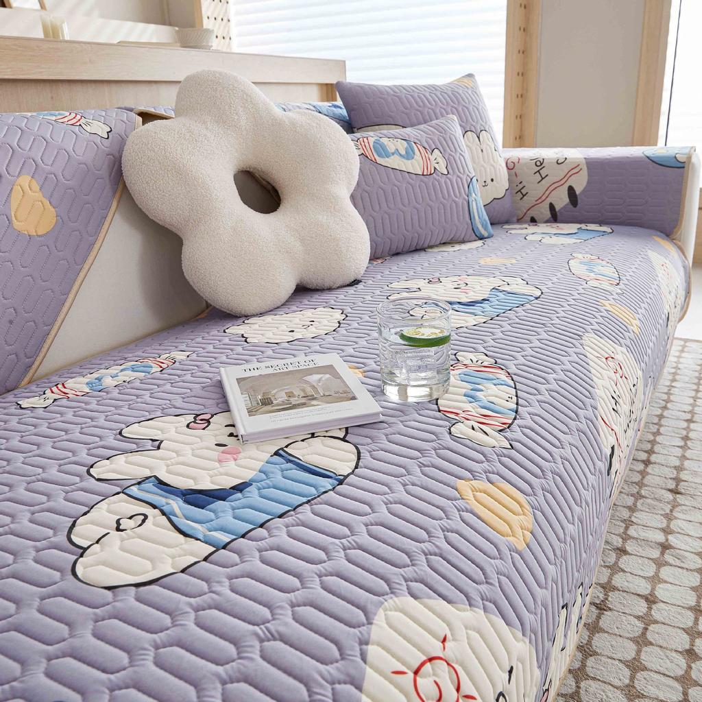 Latex Sofa Cushion Mat Sofa Cushion Summer Ice Silk Sofa Cover New Non-Slip Cover Towel Dirt-Resistant