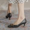 French Retro Internet Celebrity Horse Buckle Single Shoes Fashion Square Head Mary Jane Women's Shoes 2025 New Commuter High Heels