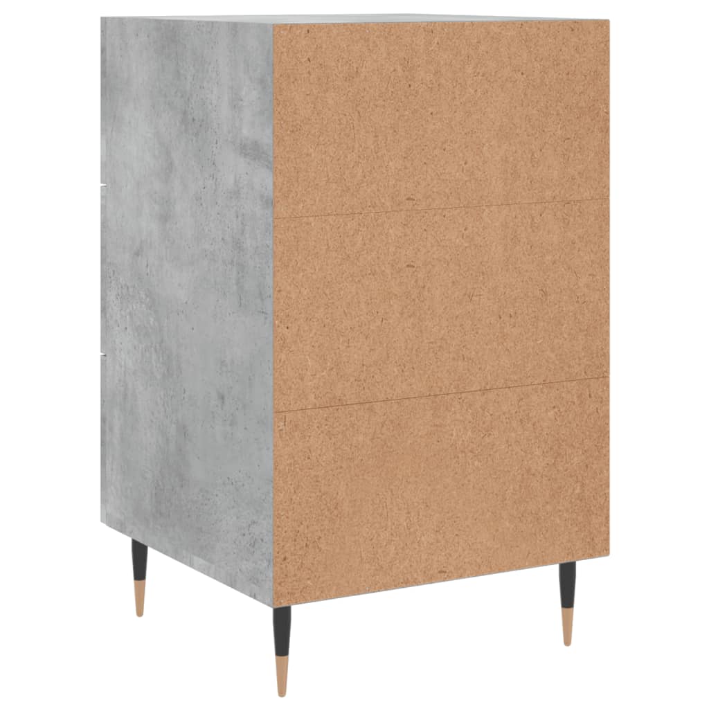 Nightstand Concrete Gray 40x40x66 cm Wood Based Material