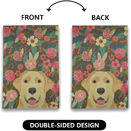 

Yellow Lab Dog Portrait Labrador Retriever Dog(1) Garden Flag Beach 12×18 Inch Double Sided Vertical Yard Outdoor Decoration