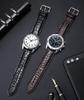 Leather Watch Band Crocodile Leather Pattern Quick Release Leather Watch Strap for Men and Women Replacement Watch Band Genuine Leather 18mm 19mm 20mm