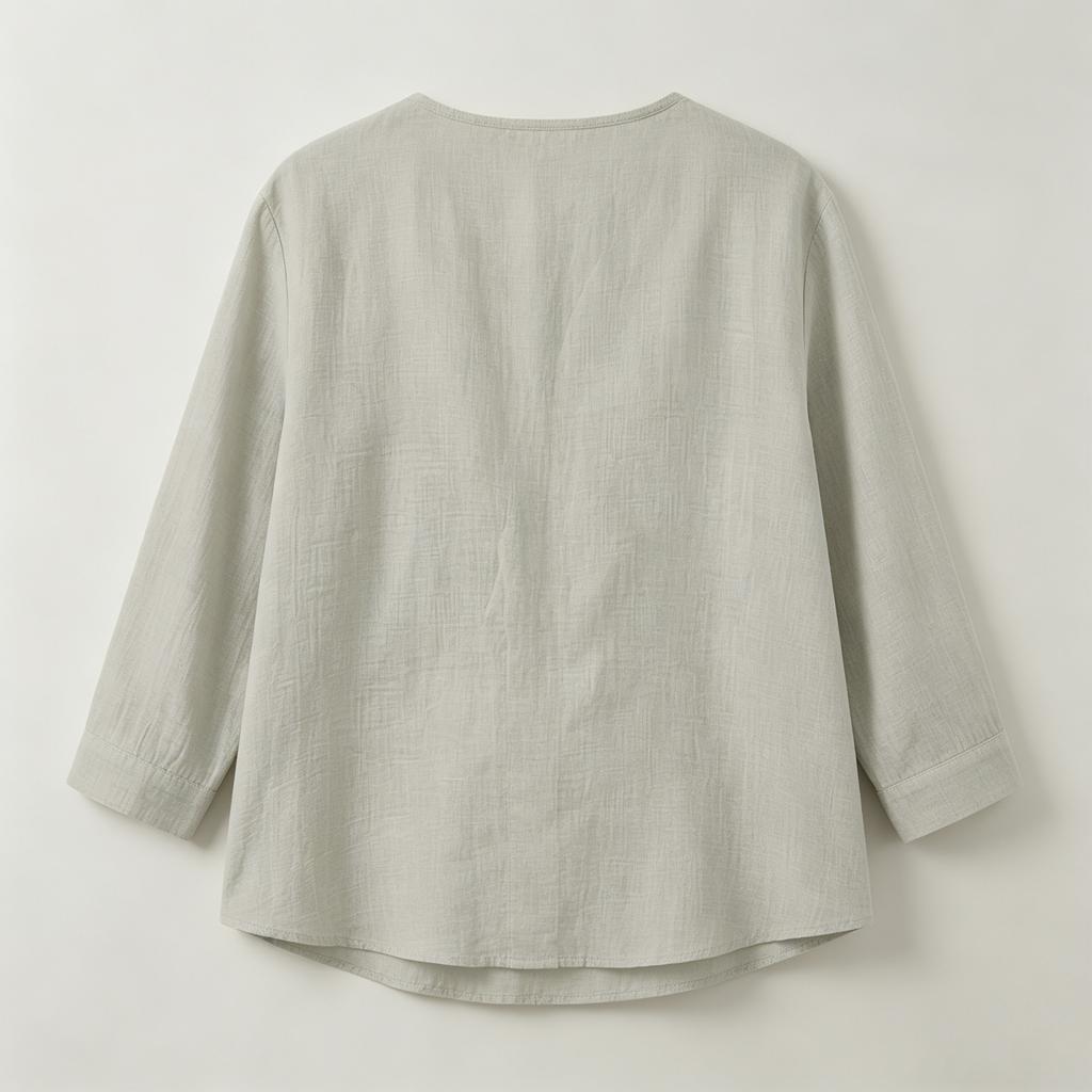 Women Trendy Ruffled V Neck Tops 3/4 Sleeve Blouse Dressy Casual Top