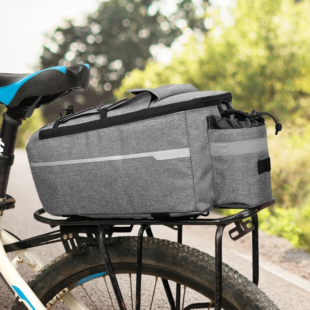 

with Reflective Stripes Bike Pannier Bag Insulated Bike Trunk Bag Bike Rear Seat сірий