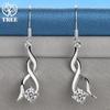 925 Sterling Silber AAA Zirkon Tropfenohrringe Schmuck