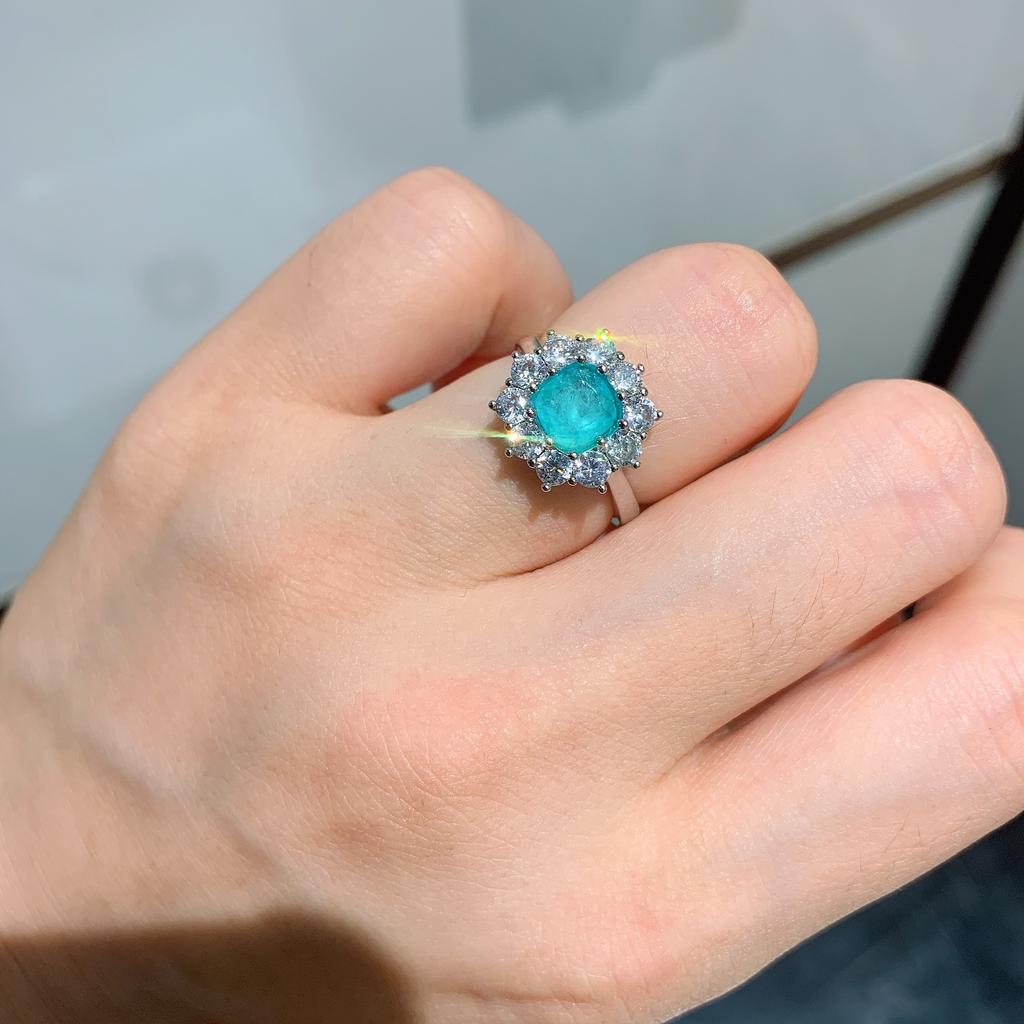 Jewelry Classic Color Treasure Simulation Paraiba Jewelry Set