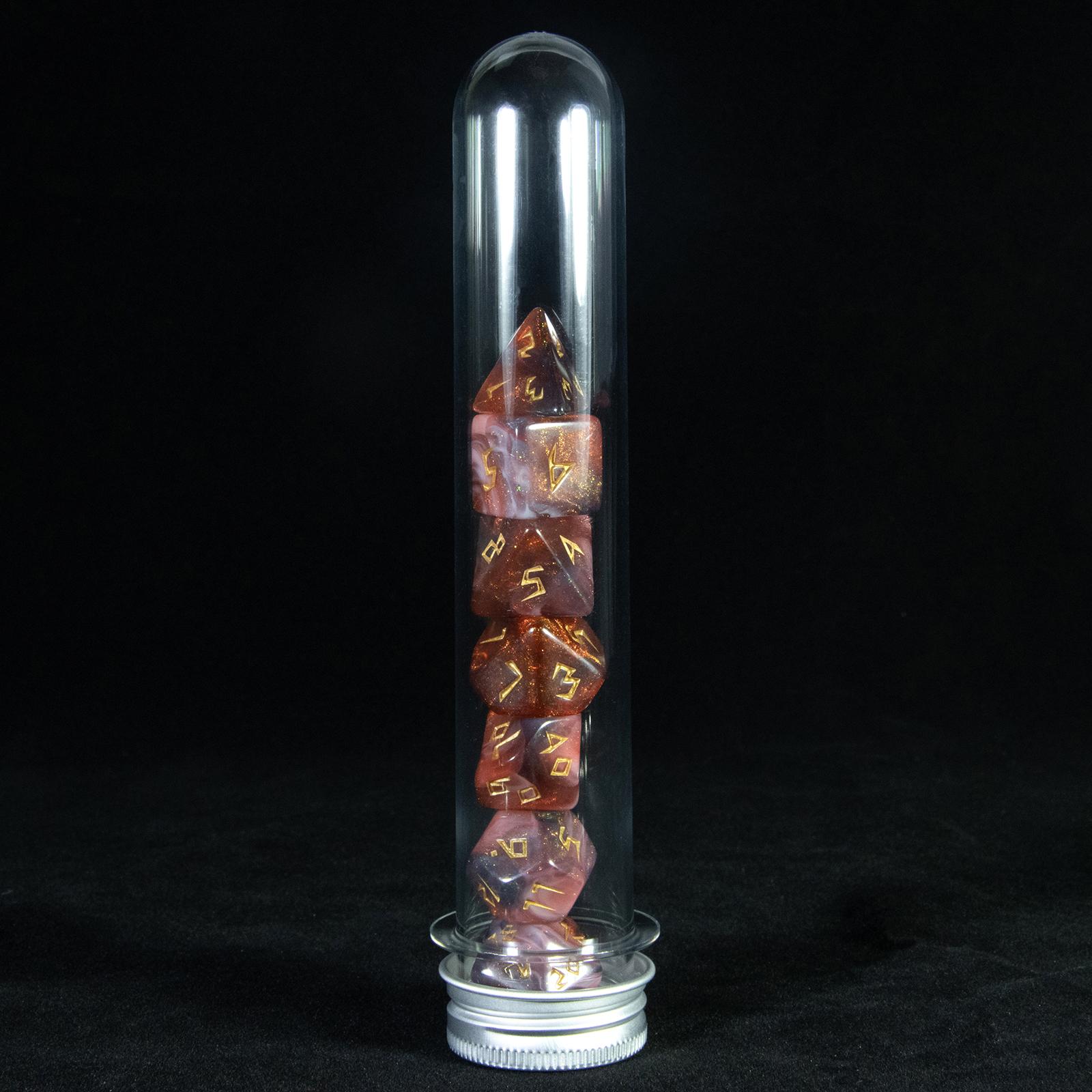 

DND Dice Mix Colors with Glitter Polyhedral Dice Set for DND Role Playing Board Game Accessories, with Tube, Ideal for Lover of Board Games