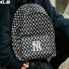 New MLB Monogram Collection Polyester Backpack Regular Unisex Black 3ABKL021N