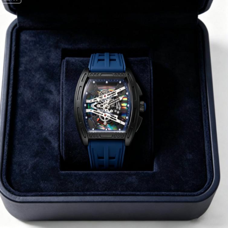 Geneva Men's Steel Band Fashion Calendar Wristwatch - Bestseller Personalized Business Set