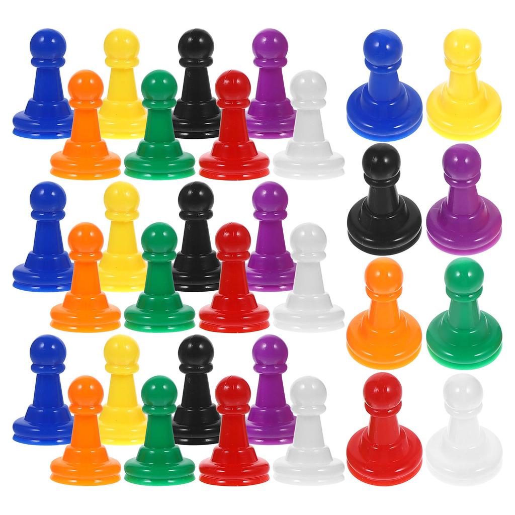 32Pcs Plastic Chess Pieces Multicolor Board Game Components Party Game Accessories Colorful Game Pawns Party Supplies