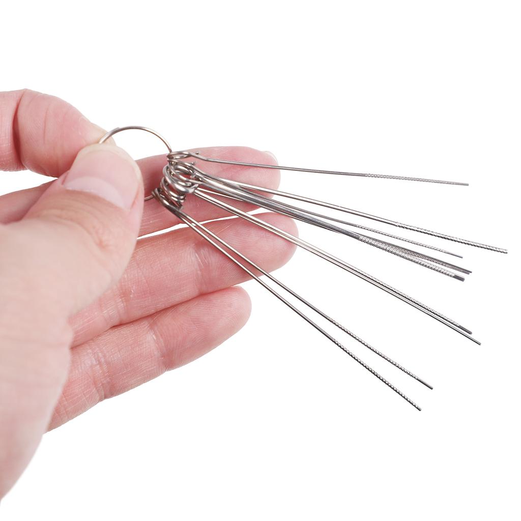 Guitar Nut Slotting File Kit Metal Clear Pattern 10 Rods Portable Guitar Nut Slot Polish Maintenance Tool