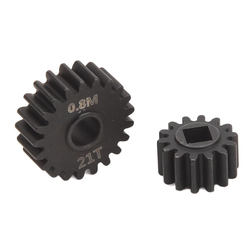 RC Car Reduction Gear Black Steel Smooth Running 0.8M 14T 21T Reduction Gear for Axial Capra for