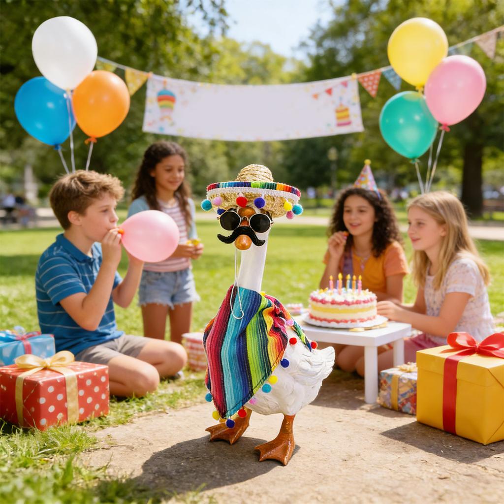 Mexican Set For 23in/1in Plastic Porch, Statue, Mexican Hat And Bandana Scarf For Garden Decoration,