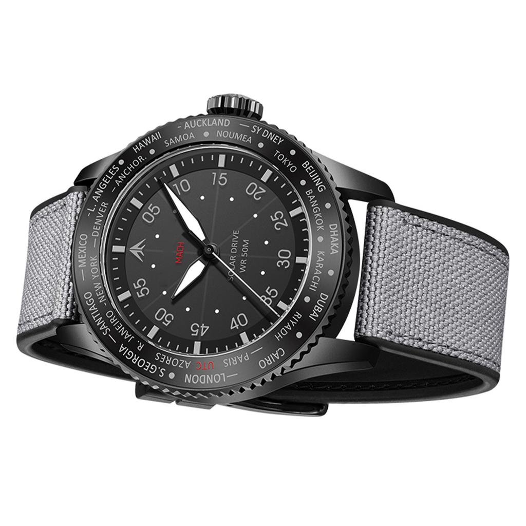 North Edge Mach Watch Pilot Watch Solar Powered Watch for Men 50M Waterproof Chronograph Night Vision Lasting Up To 180