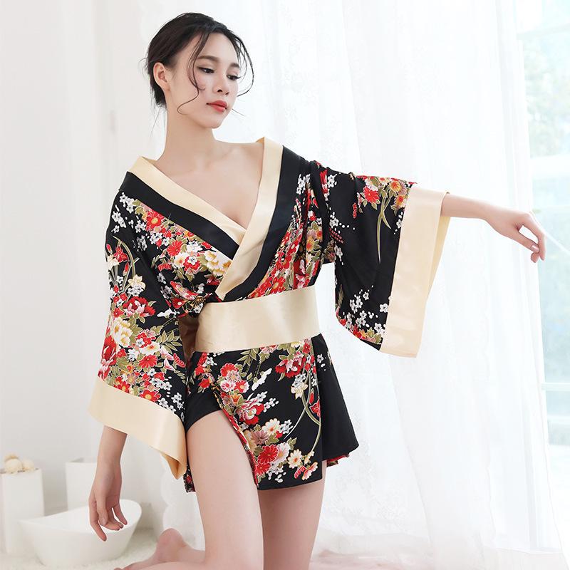 Japanese Geisha Oiran Kimono Lingerie Robe for Women