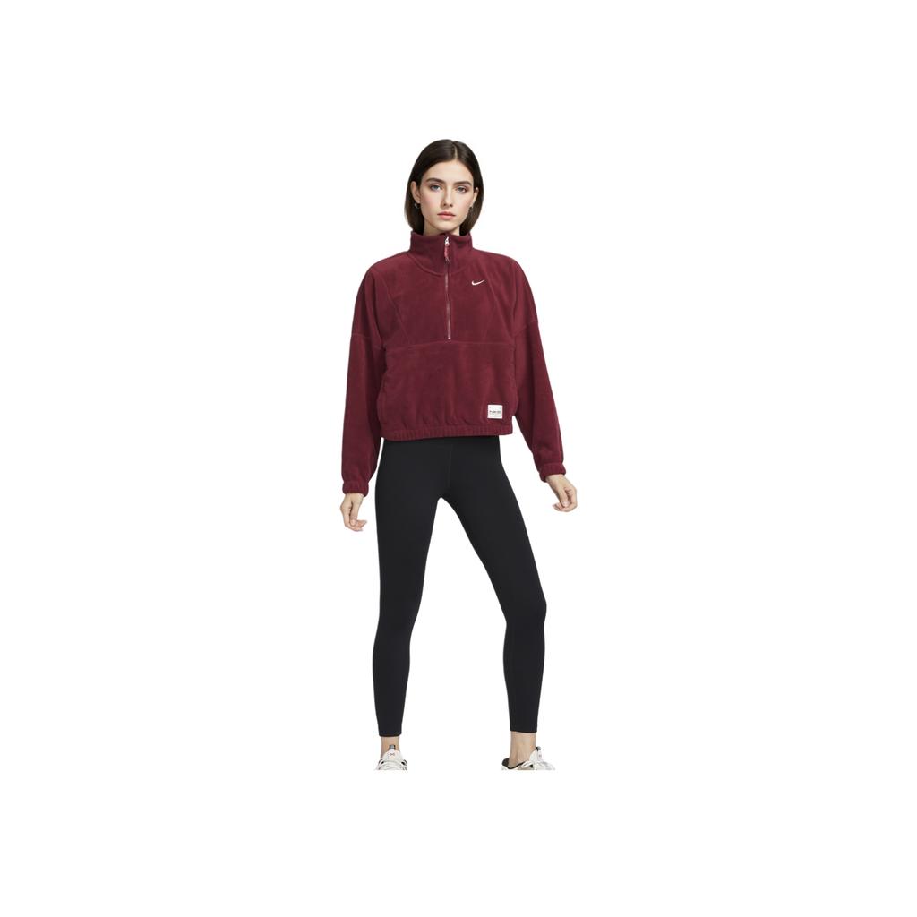 Nike Polar One Tf Hz Viršutinė dalis Gyvatės Metų Riboto Leidimo Pusiau Užsegamas Džemperis Moteriški Viršutiniai Drabužiai Bordo HV8465677