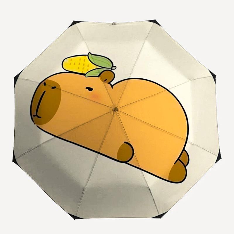 

1pc Capybara Pattern Automatic Umbrella 8-Bone Design Compact Gear for Outdoor Travel, Perfect Holiday Gift yy250827095