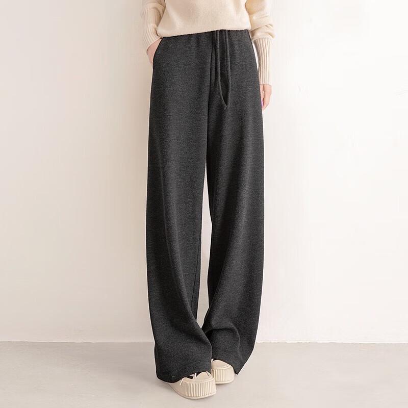 Women's Relaxed Fit High Waist Drawstring Twill Pants