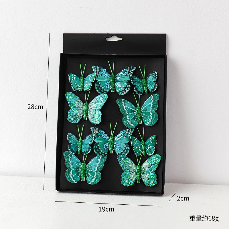 

1pcs/set Glitter Hollow Butterfly Christmas Tree Ornament Plastic Window Hanging Decor for Xmas Reusable Festive Decoration