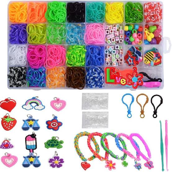YUSLROB Набор для пополнения резинок, Набор браслетов из резинок (2000+) - Наборы для плетения браслетов на станке для детей, Наборы для изготовления браслетов (2000+ Браслет из резинок 2000+Rubber Band Bracelet