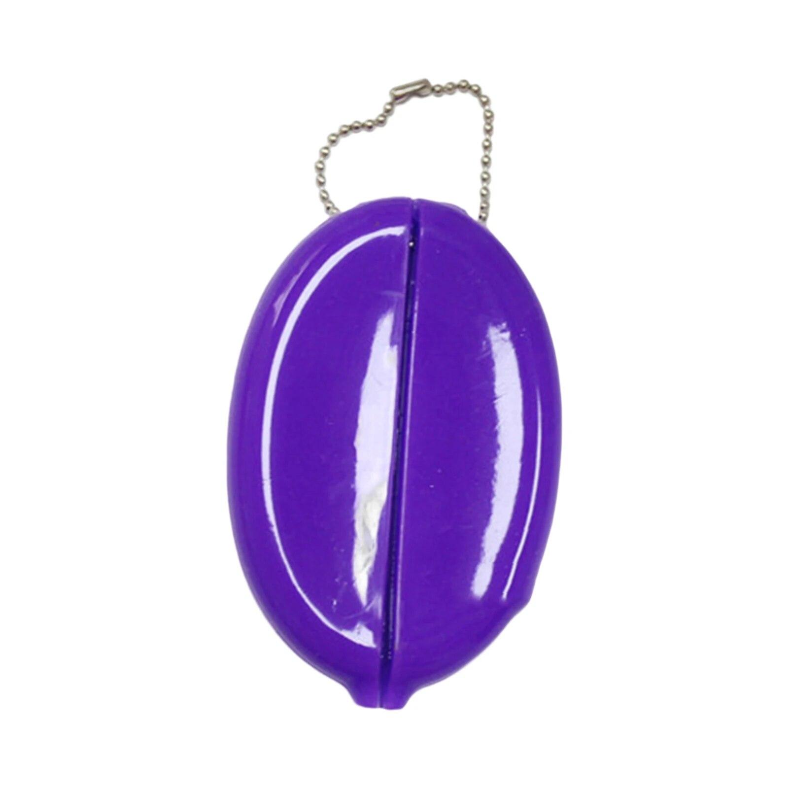 

Овальный сжимаемый кошелек для монет, вмещает сменный мини-кошелек для монет, держатели для монет с цепочкой для мужчин и женщин One Size фиолетовый