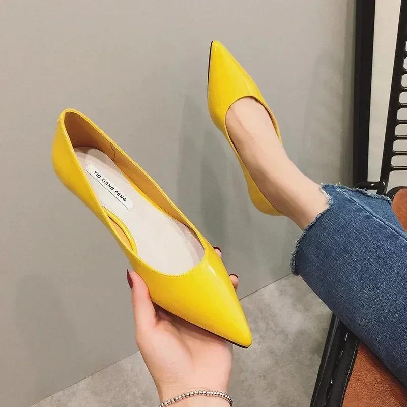 Summer Candy Color Ladies Patent Leather Slip-on Pointy Toe Light Shoes for Women Outdoor Flats 2024 Casual Shoes Loafers