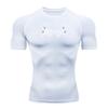 Men's Compression Fitness Sports T-Shirt, Breathable Quick Dry Skull Thorn Print Athletic Top for Gym Workout Running Training Active Wear