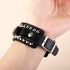 Cuff  Belt Metal Buckle Korean Hand Rope PU Leather Bracelet Rivet Chains Bracelets Women Wristband