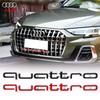 3D ABS Quattro Emblem Auto Frontgrill Abzeichen LOGO Auto Dekor Zubehör für SLine A5 C6 C5 A1 A7 Q3 TT S3 A3 8P 8V 8L Q2 S4