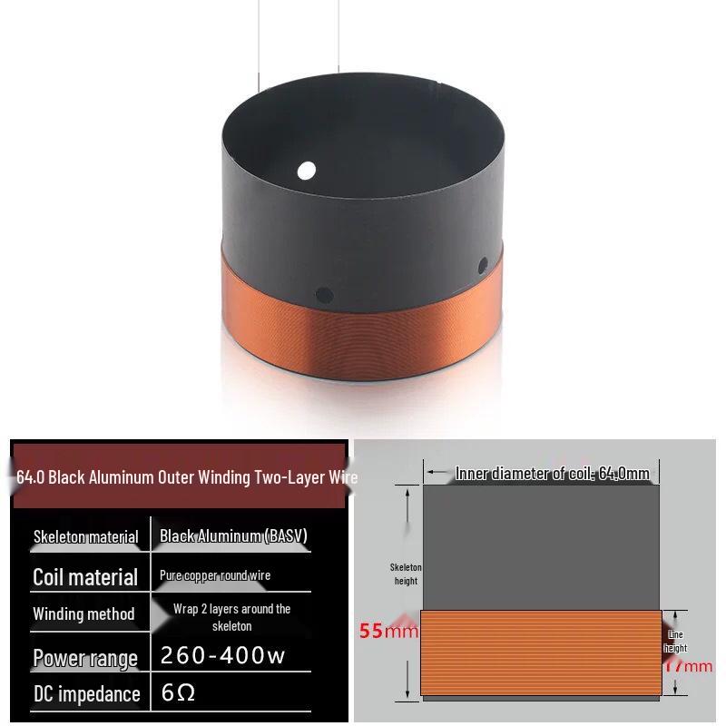63.8-65.5mm Bass Voice Coil Options for 8-15 Inch Speaker Repair