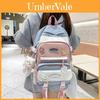 Fashionable Color Blocked Letter Print Student Casual Backpack For Daily Use