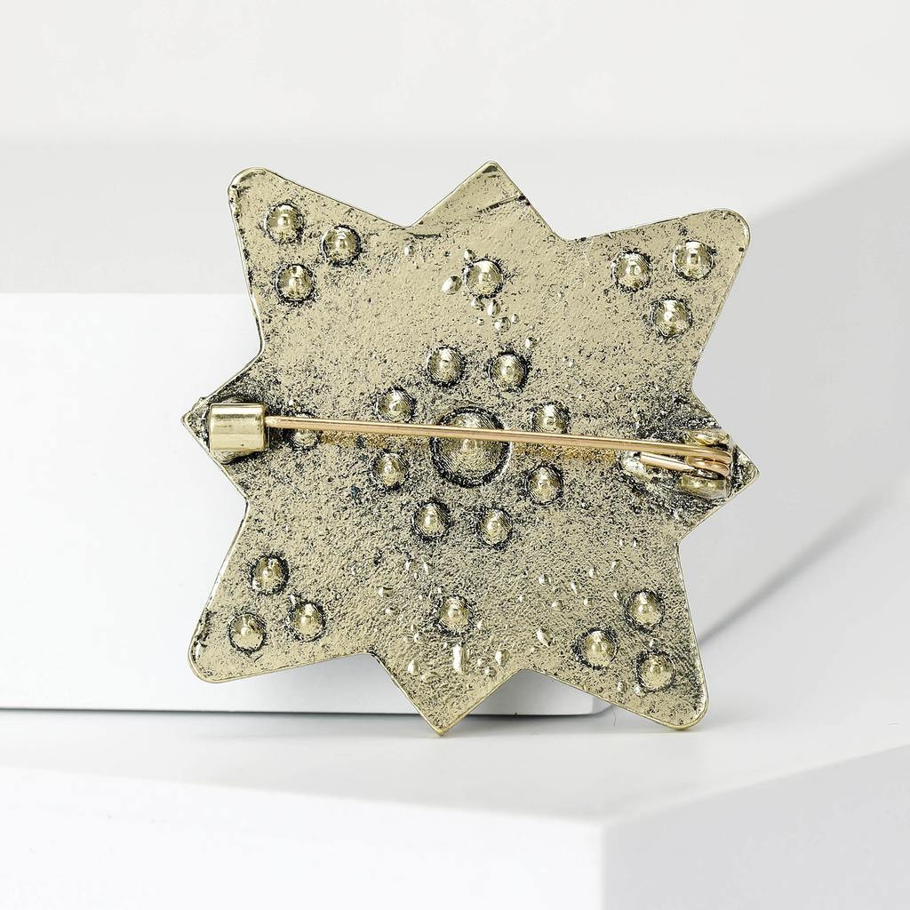 Vintage Turkish Tibetan Flower Brooch Brooch Anti-Light Buckle Pin Classic Temperament Clothing Accessories