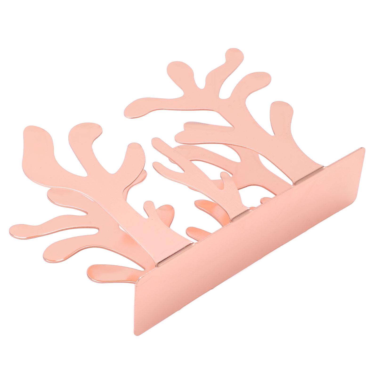 

Napkin Holder Innovative Seaweed Shape Office Storage Stainless Steel Metal Vertical Tissue розового золота