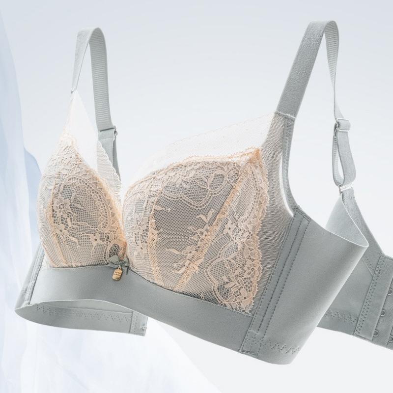 Sexy Lace Adjustable Bra Gathered and Breathable No-rim Side-lifting Bra To Prevent Breast Sagging