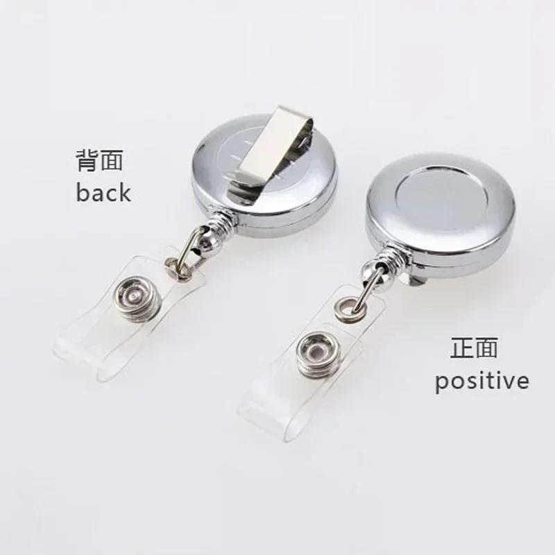 Student Retractable Badge Reel ID Card Holder Cover Case Nurse Badge Lanyards Fashion Metal Card Holders Set for Women Men