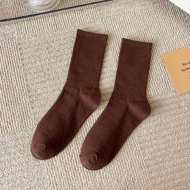 Women's Trendy Candy Color Thin Mid-Calf Socks - Colorful Japanese Style Summer Pile Socks