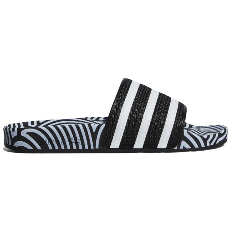 Hirocoledge x Adidas Adilette Slides Takahashi Hiroko - Black White Unisex Sneakers Core-Black Cloud-White Blue-Bird FY1592