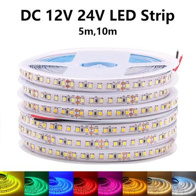 12V 24V 2835 Led Streifen Licht Diode Band 5m 10m 120LEDs/m Weiche Lampe Bar 8mm PCB Weiß/Warm Weiß/Blau/Rot/Rosa/Grün/