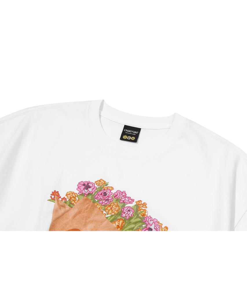 CPGN STUDIO Dtp Petit Flower Short Sleeve T-Shirt White