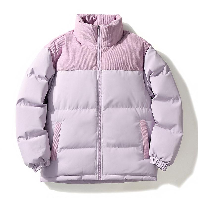 Herbst und Winter Verdickte Herren Stehkragen Baumwollgepolsterte Kleidung Paare Neue Lockere Freizeitjacke Jungen und Mädchen Baumwollgepolsterte Jacke Tasche Kleidung