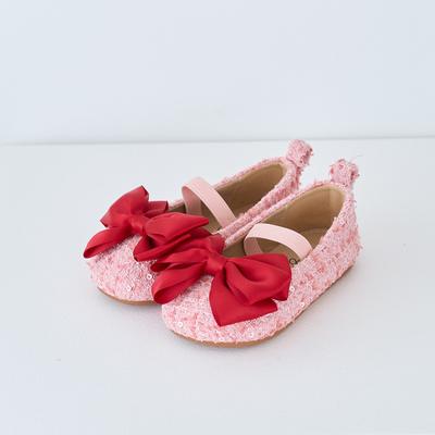 [Babyzzam] Dziewczęce baleriny w kolorze różowym z francuską kokardką [BB434-10009]