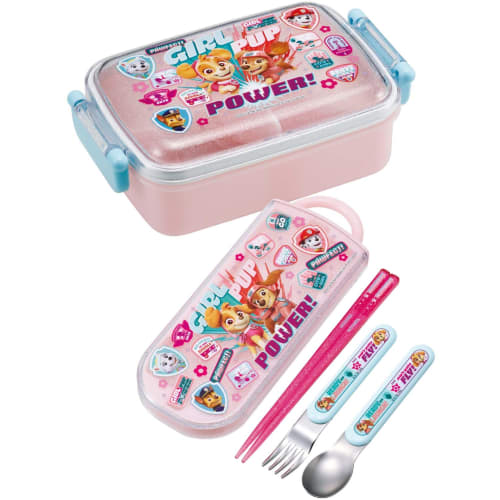 Skater Children's Lunch Box Trio Set Chopsticks Spoon Fork Kids Cutlery Antibacterial Treatment Easy To Open Sliding Type Made In Japan Paw Patrol GIR