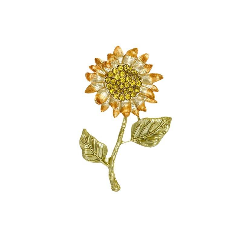 The Sunflower Brooch with Elegant Enamel Corsages Won The Championship in One Fell Swoop