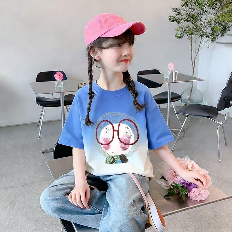 Girl's Cartoon 3D Printed Short Sleeved T-shirt Summer Cute Girl Sweet Top