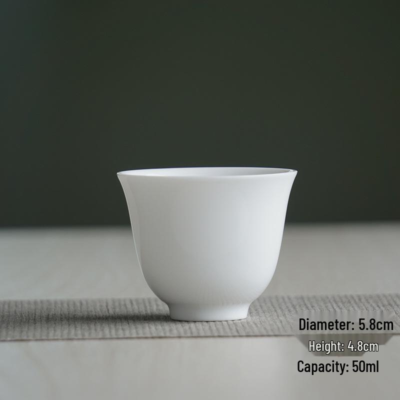 Yingqing Celadon Gongfu Tea Tasting Cup - White Porcelain with Logo