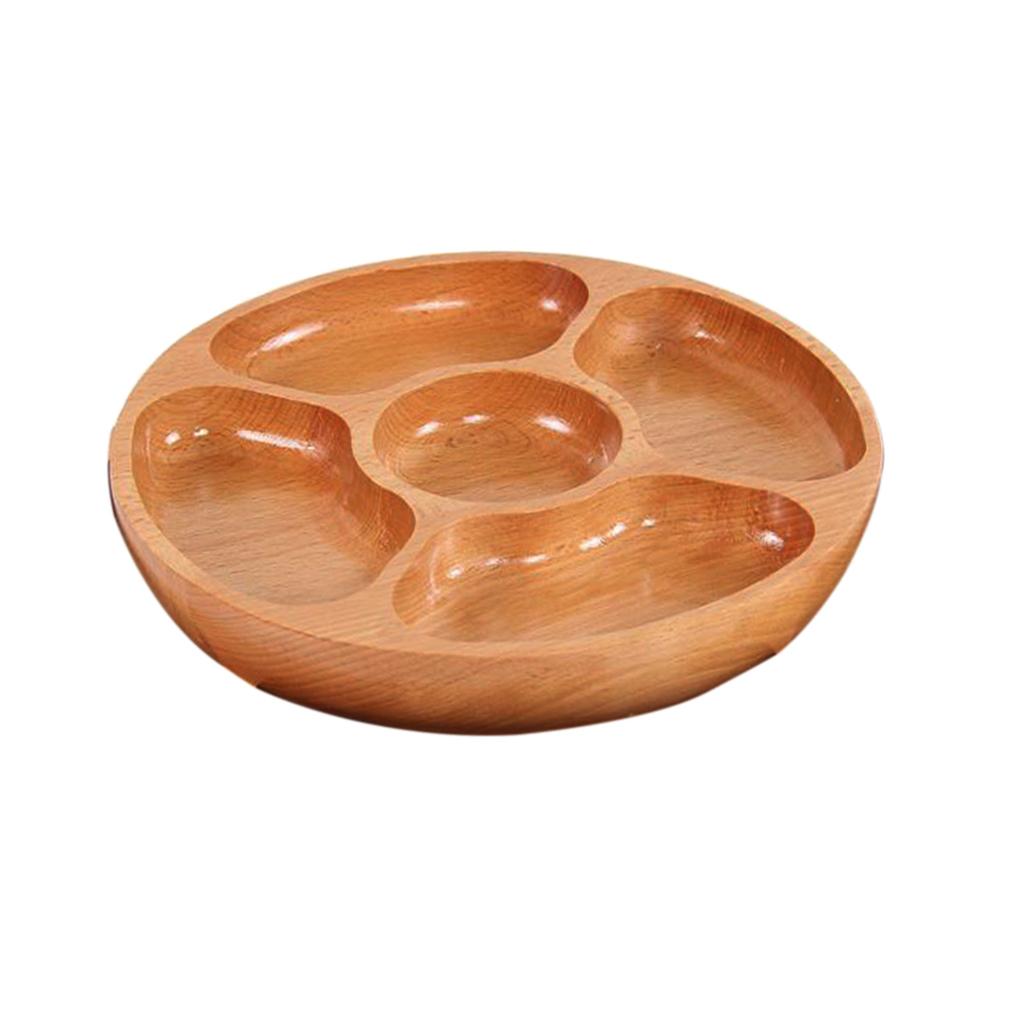 Beech Round Fruit Plate Containers Snacks Dinner 5 Apartment - 30cm