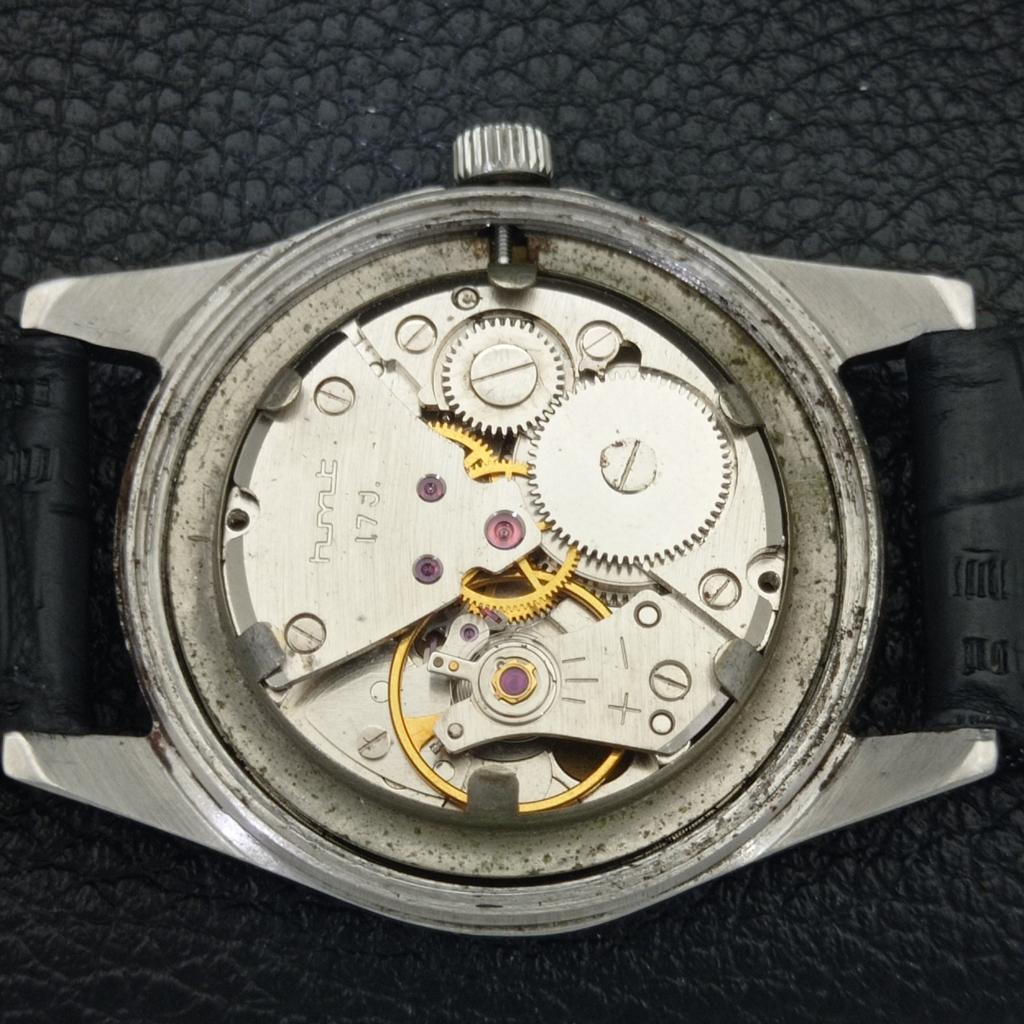 VINTAGE HMT JANATA HAND-WINDING INDIAN MENS BLACK COLOR DIAL WATCH a700319-5 R202-a700319