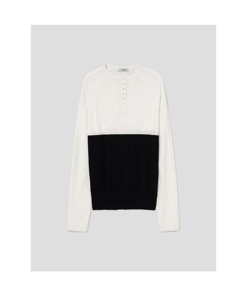 Anggae Half Neck Button Pullover Ivory